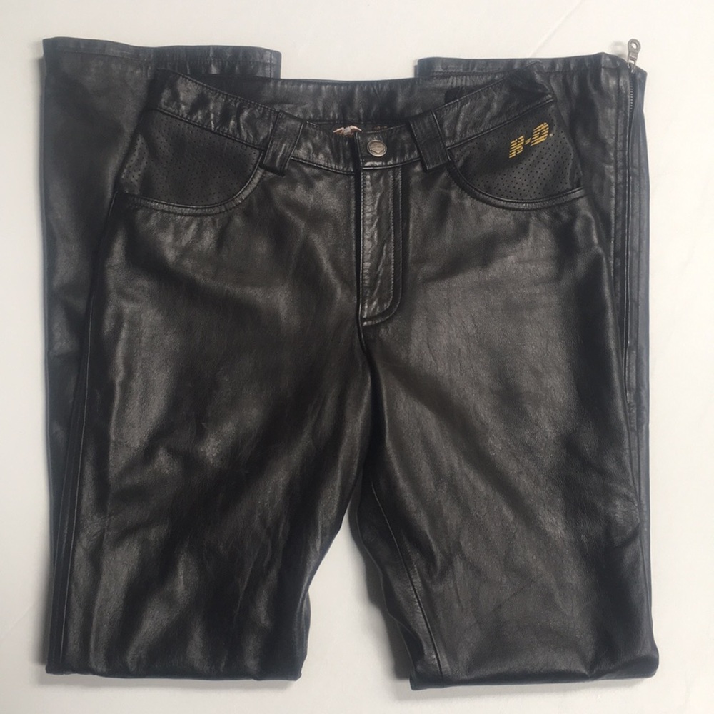 Harley Davidson zip leather pants